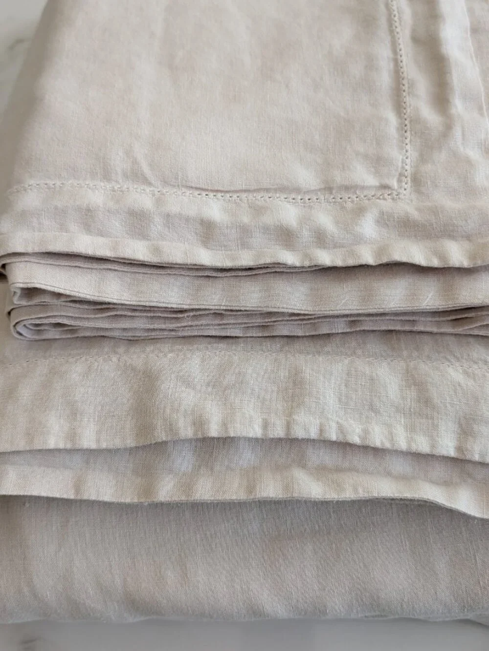 The Company Store Legends Hotel Premium Linen King Duvet & 2 Shams (Parchment) - Picture 9 of 9